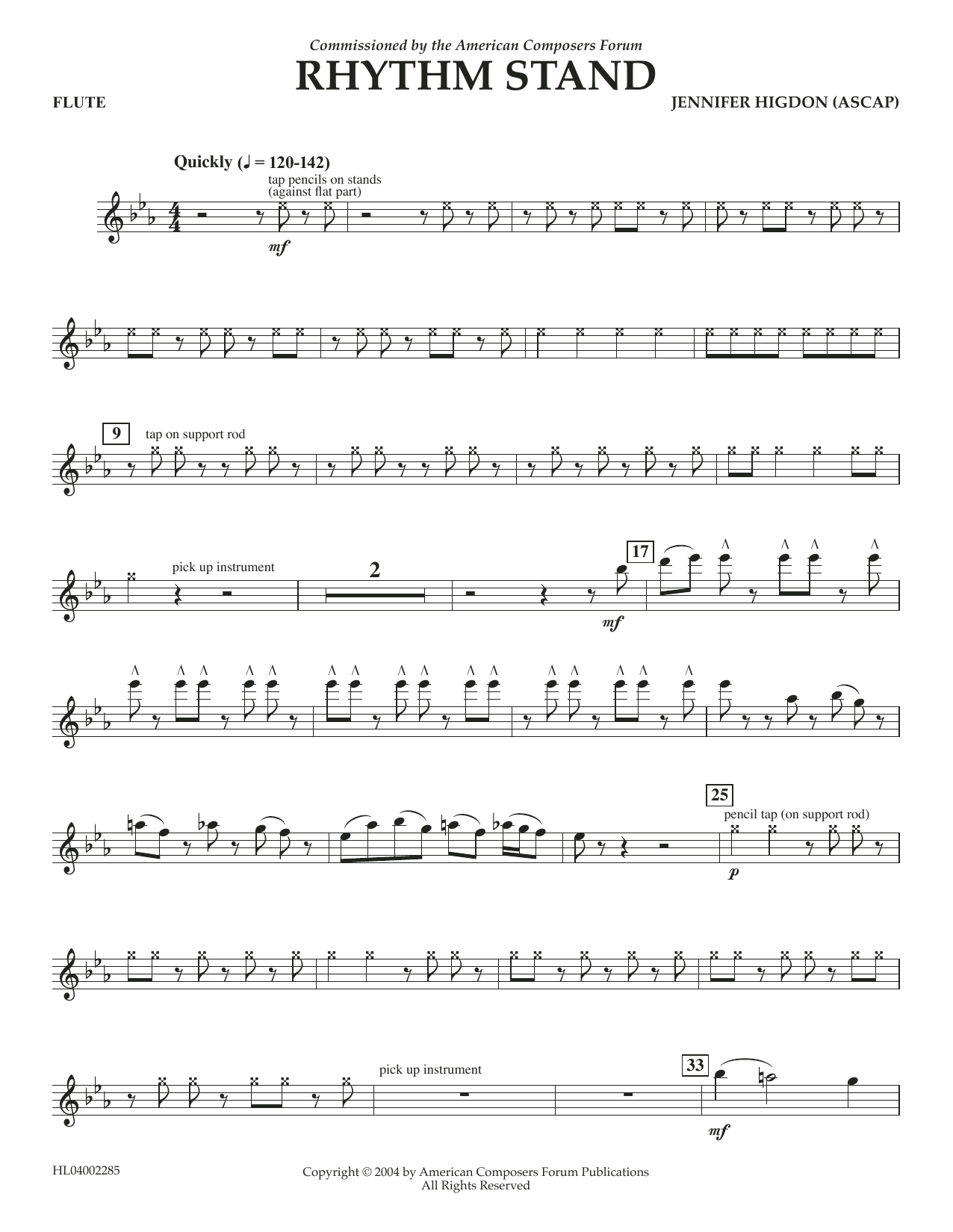 Learn to play Jennifer Higdon Rhythm Stand - Flute sheet music for Concert Band in minutes. Price: 5.9900$ Jennifer Higdon Rhythm Stand - Flute sheet music notes and chords arranged for Concert Band