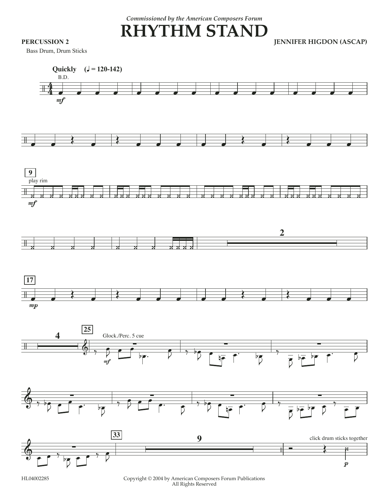 Learn to play Jennifer Higdon Rhythm Stand - Percussion 2 sheet music for Concert Band in minutes. Price: 5.9900$ Jennifer Higdon Rhythm Stand - Percussion 2 sheet music notes and chords arranged for Concert Band
