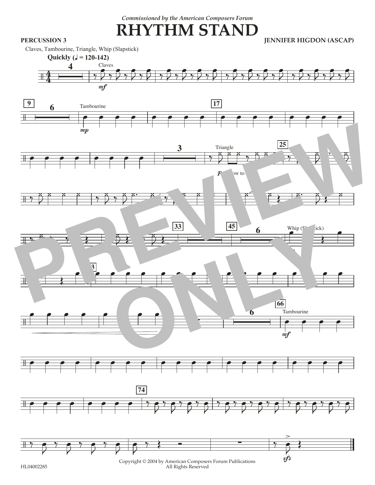 Learn to play Jennifer Higdon Rhythm Stand - Percussion 3 sheet music for Concert Band in minutes. Price: 5.9900$ Jennifer Higdon Rhythm Stand - Percussion 3 sheet music notes and chords arranged for Concert Band