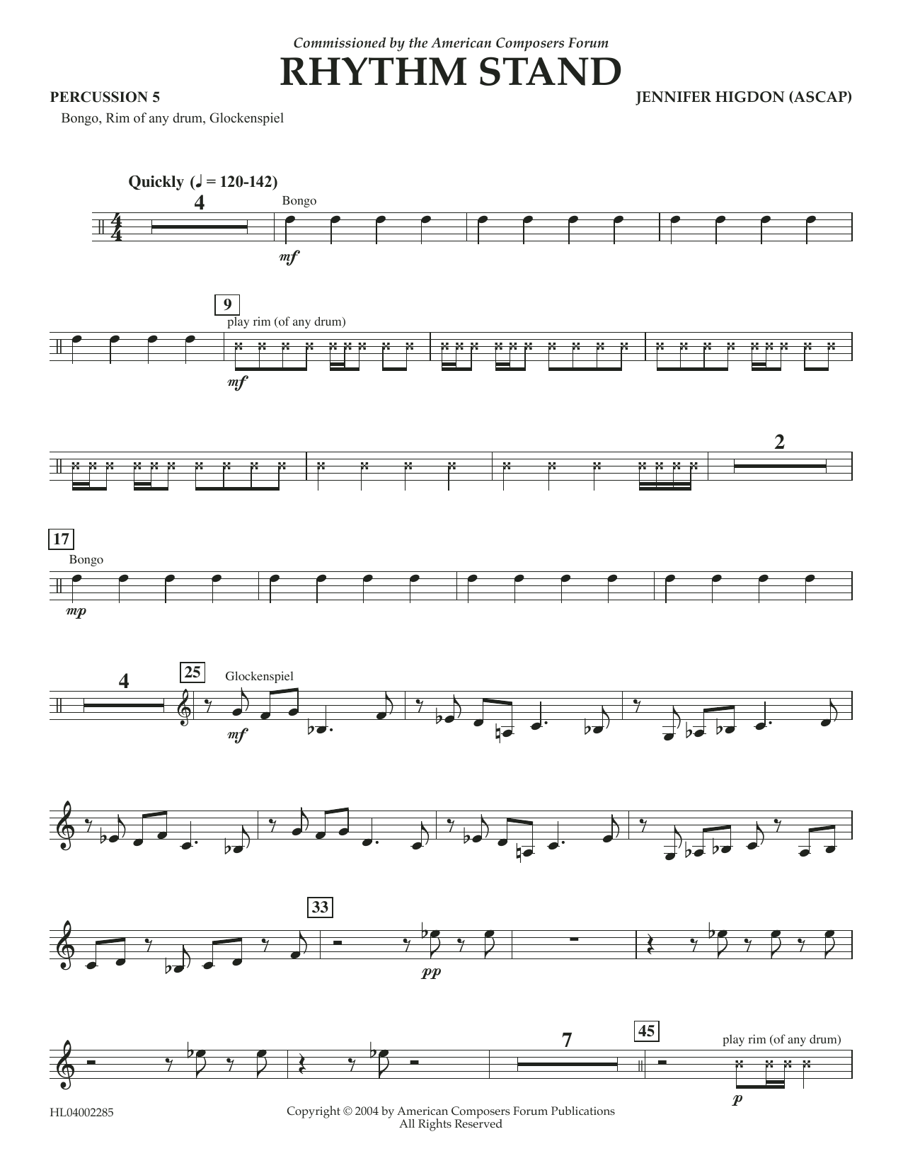 Learn to play Jennifer Higdon Rhythm Stand - Percussion 5 sheet music for Concert Band in minutes. Price: 5.9900$ Jennifer Higdon Rhythm Stand - Percussion 5 sheet music notes and chords arranged for Concert Band