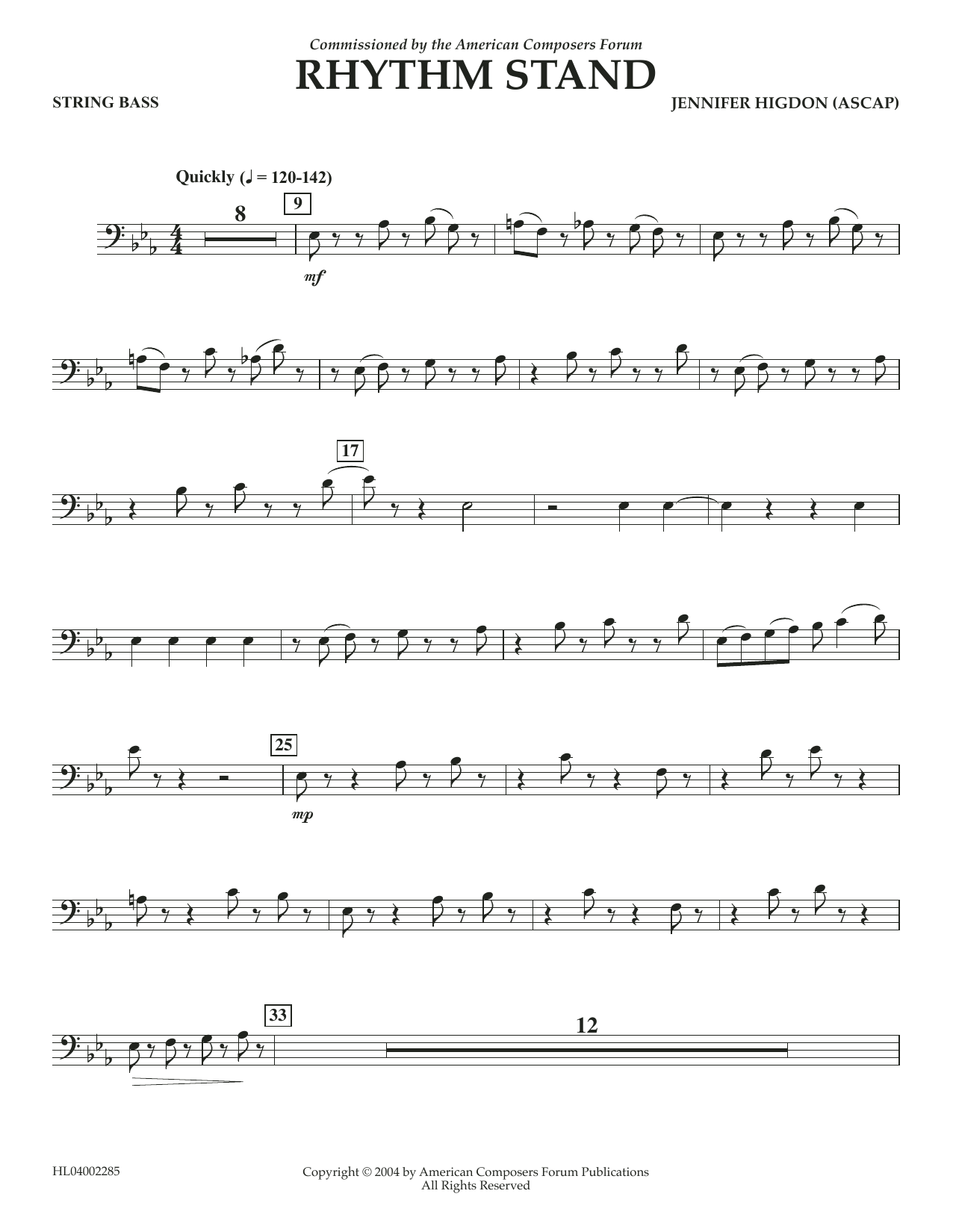 Learn to play Jennifer Higdon Rhythm Stand - String Bass sheet music for Concert Band in minutes. Price: 5.9900$ Jennifer Higdon Rhythm Stand - String Bass sheet music notes and chords arranged for Concert Band