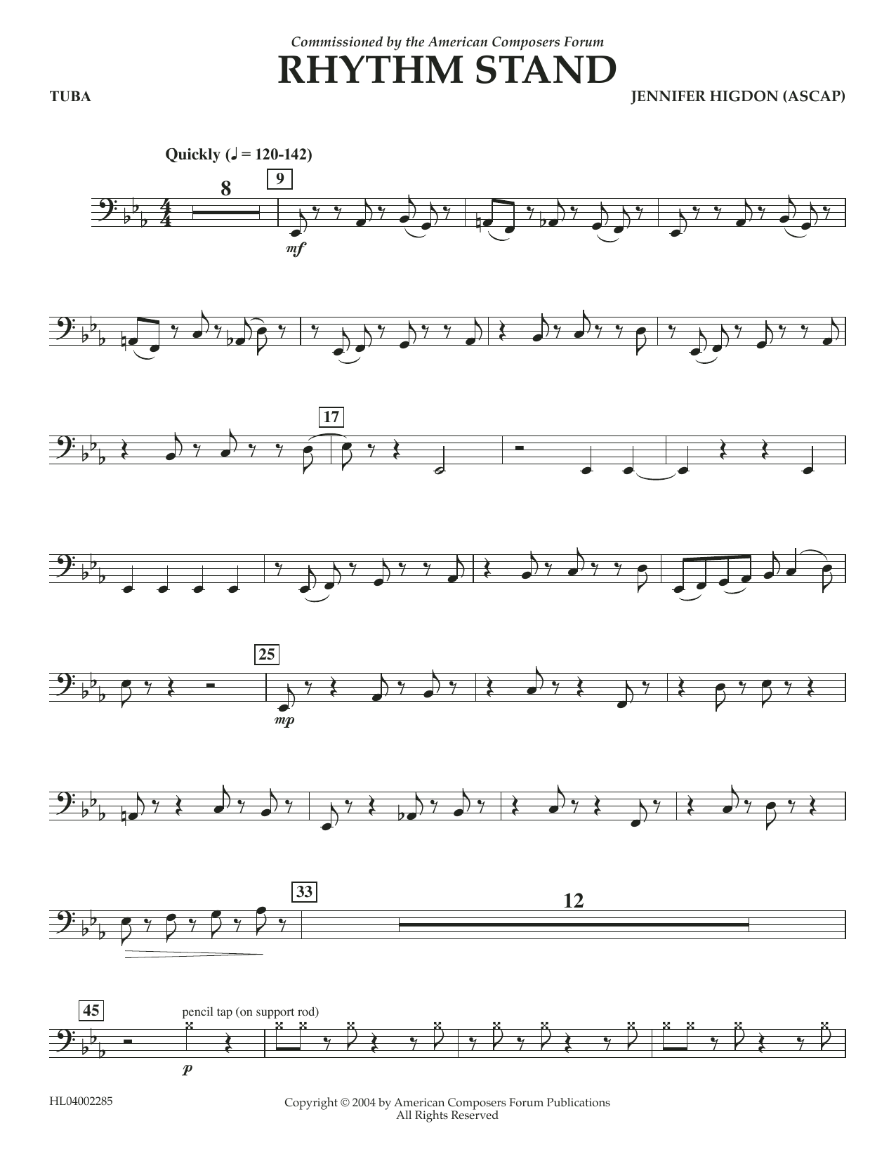 Learn to play Jennifer Higdon Rhythm Stand - Tuba sheet music for Concert Band in minutes. Price: 5.9900$ Jennifer Higdon Rhythm Stand - Tuba sheet music notes and chords arranged for Concert Band