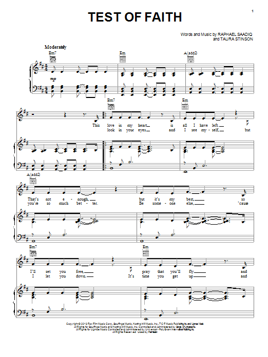 Learn to play Jennifer Hudson Test Of Faith sheet music for Piano, Vocal & Guitar (Right-Hand Melody) in minutes. Jennifer Hudson Test Of Faith sheet music notes and chords