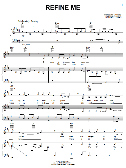 Jennifer Knapp Refine Me sheet music for Piano, Vocal & Guitar (Right-Hand Melody) in minutes. Price: 7.8900$ Jennifer Knapp Refine Me sheet music notes and chords. Download Printable PDF.