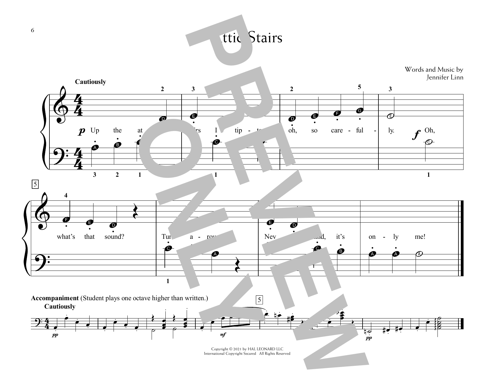 Learn to play Jennifer Linn Attic Stairs sheet music for Educational Piano in minutes. Price: 6.9900$ Jennifer Linn Attic Stairs sheet music notes and chords arranged for Educational Piano
