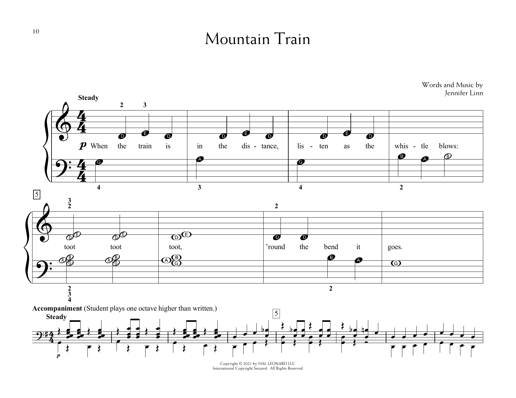 Jennifer Linn Mountain Train sheet music notes and chords. Download Printable PDF.