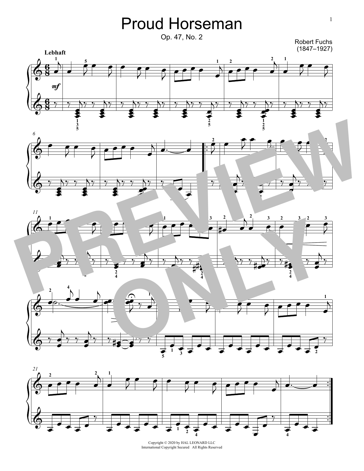 Learn to play Jennifer Linn Proud Horseman, Op. 47, No. 2 sheet music for Educational Piano in minutes. Price: 6.9900$ Jennifer Linn Proud Horseman, Op. 47, No. 2 sheet music notes and chords arranged for Educational Piano