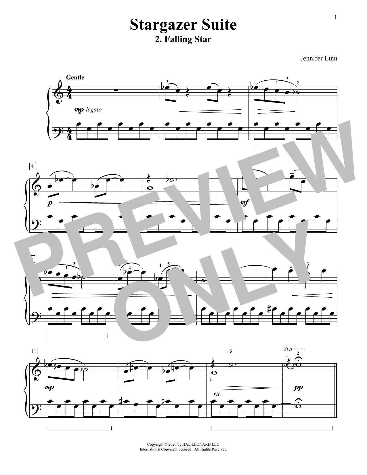 Learn to play Jennifer Linn Stargazer Suite: 2. Falling Star sheet music for Educational Piano in minutes. Price: 6.9900$ Jennifer Linn Stargazer Suite: 2. Falling Star sheet music notes and chords arranged for Educational Piano