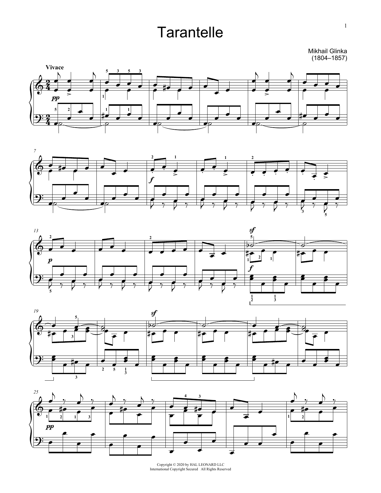 Learn to play Jennifer Linn Tarantella In A Minor sheet music for Educational Piano in minutes. Price: 6.9900$ Jennifer Linn Tarantella In A Minor sheet music notes and chords arranged for Educational Piano