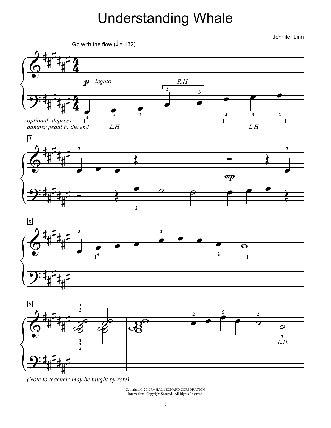 Jennifer Linn Understanding Whale sheet music notes and chords. Download Printable PDF.