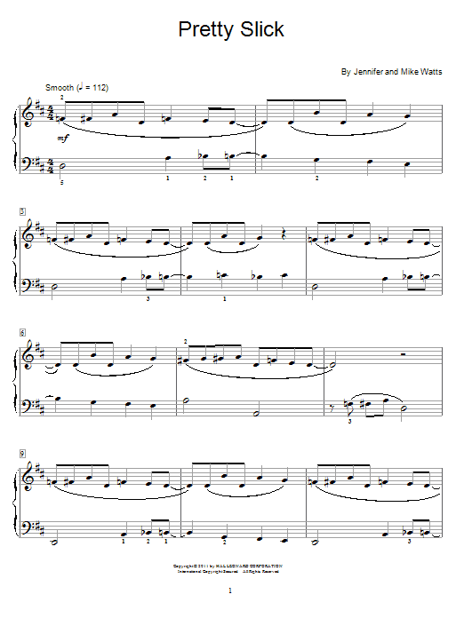 Jennifer Watts Pretty Slick sheet music notes and chords. Download Printable PDF.