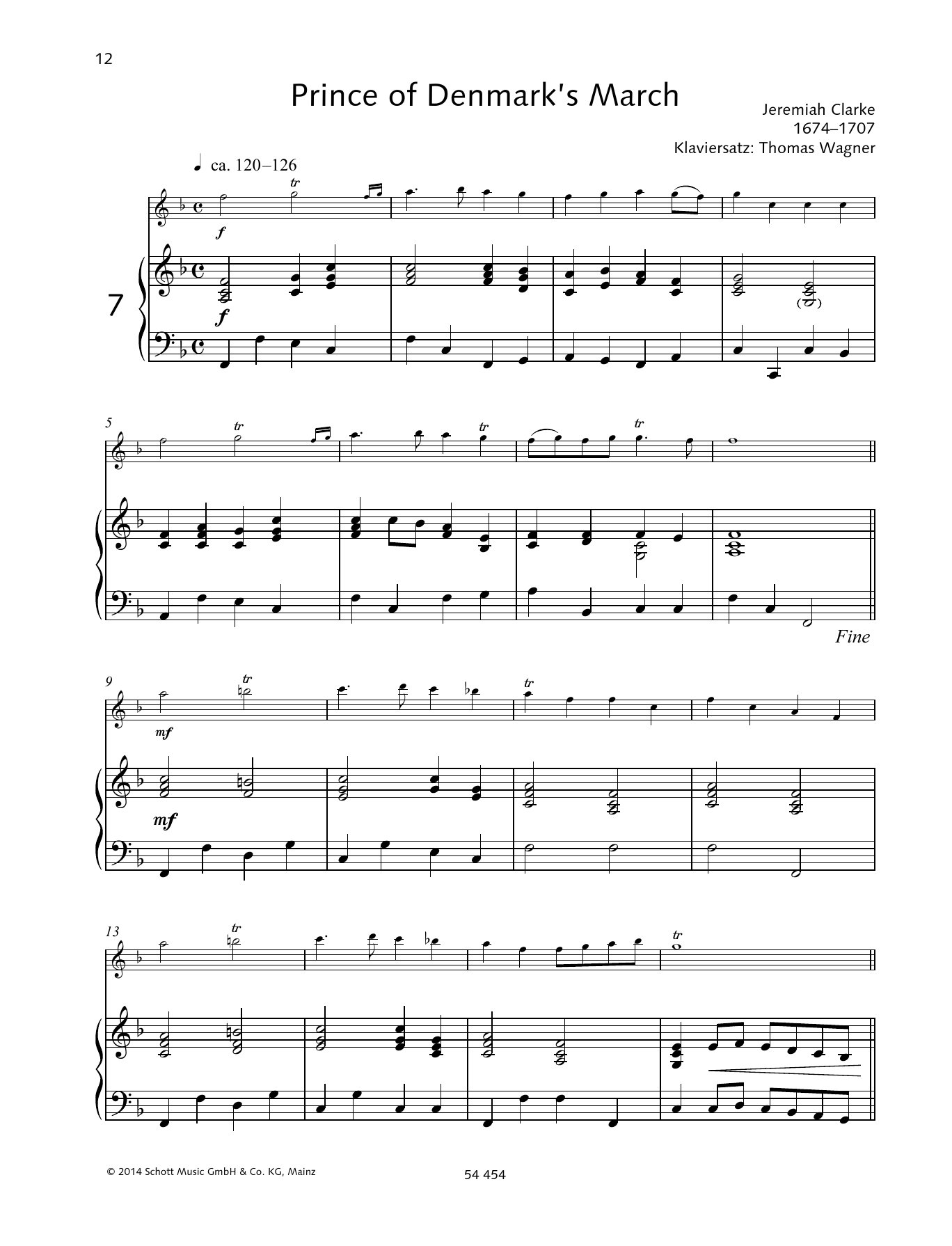 Learn to play Jeremiah Clarke Prince of Denmark's March sheet music for Woodwind Solo in minutes. Price: 4.4900$ Jeremiah Clarke Prince of Denmark's March sheet music notes and chords arranged for Woodwind Solo