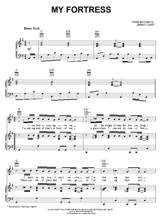 Jeremy Camp My Fortress sheet music notes and chords. Download Printable PDF.