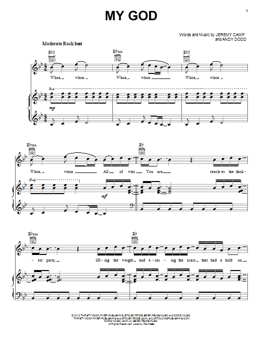 Jeremy Camp My God sheet music notes and chords. Download Printable PDF.