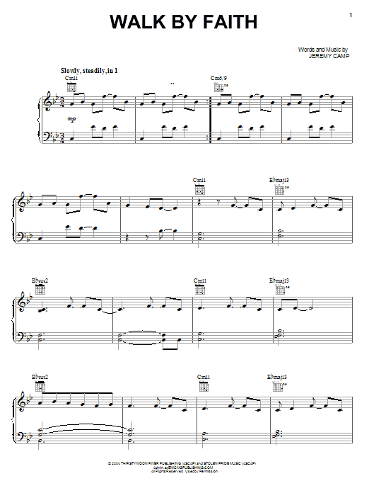 Jeremy Camp Walk By Faith sheet music notes and chords. Download Printable PDF.