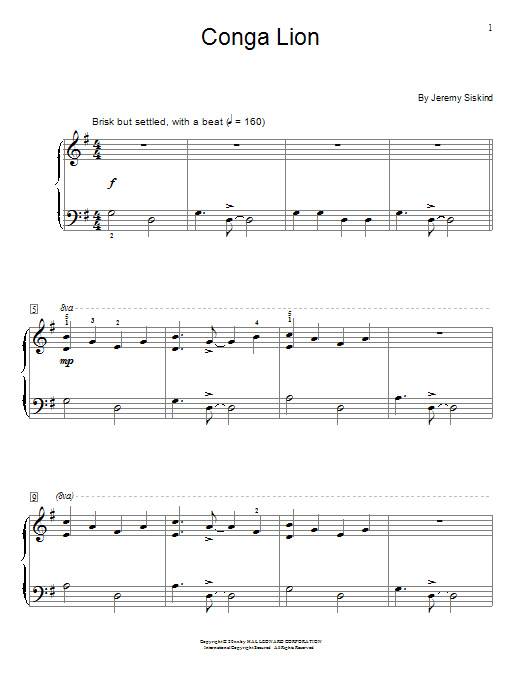 Jeremy Siskind Conga Lion sheet music notes and chords. Download Printable PDF.