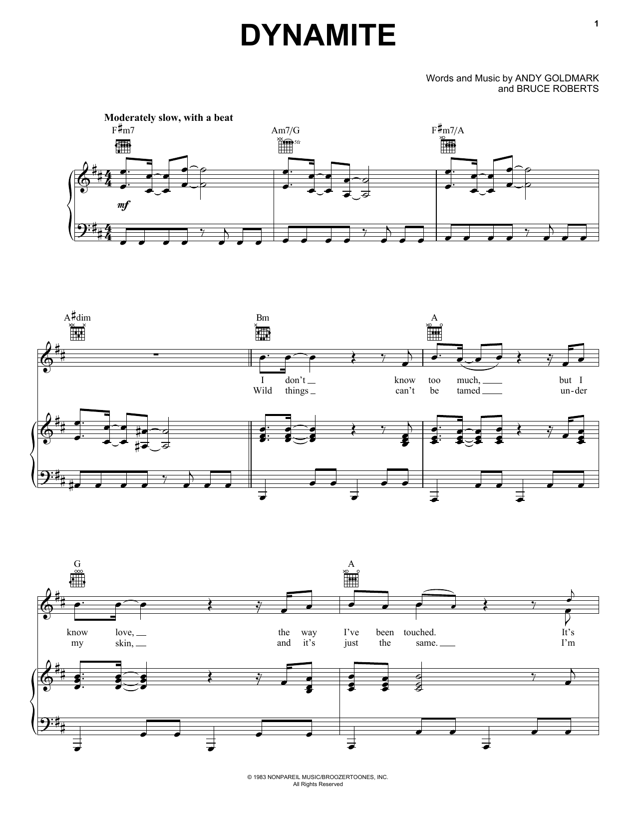 Jermaine Jackson Dynamite sheet music notes and chords. Download Printable PDF.