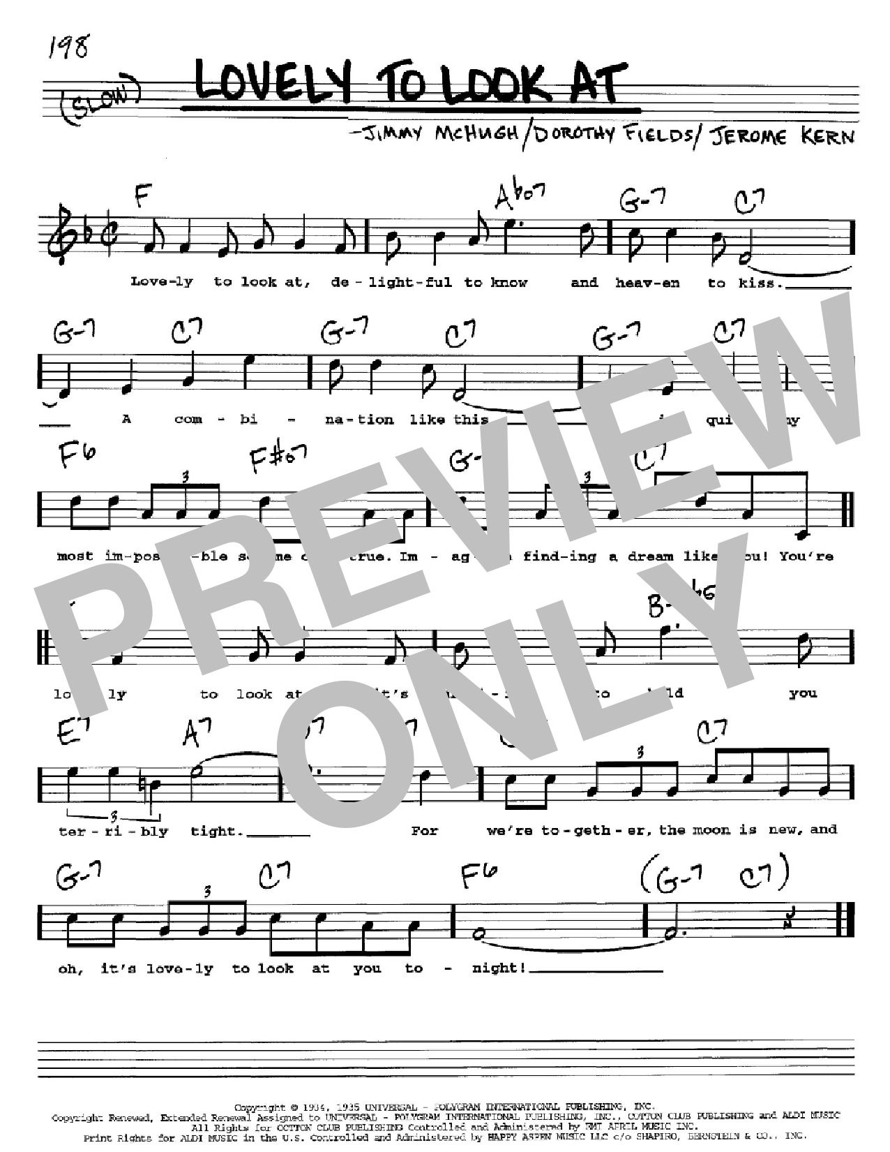 Learn to play Jerome Kern Lovely To Look At sheet music for Easy Piano in minutes. Jerome Kern Lovely To Look At sheet music notes and chords