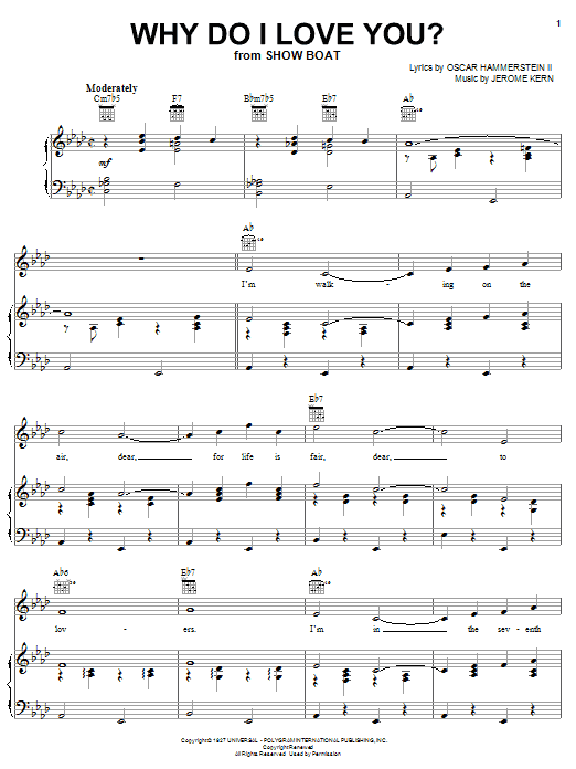 Learn to play Jerome Kern Why Do I Love You? sheet music for Easy Piano in minutes. Price: 6.9900$ Jerome Kern Why Do I Love You? sheet music notes and chords arranged for Easy Piano