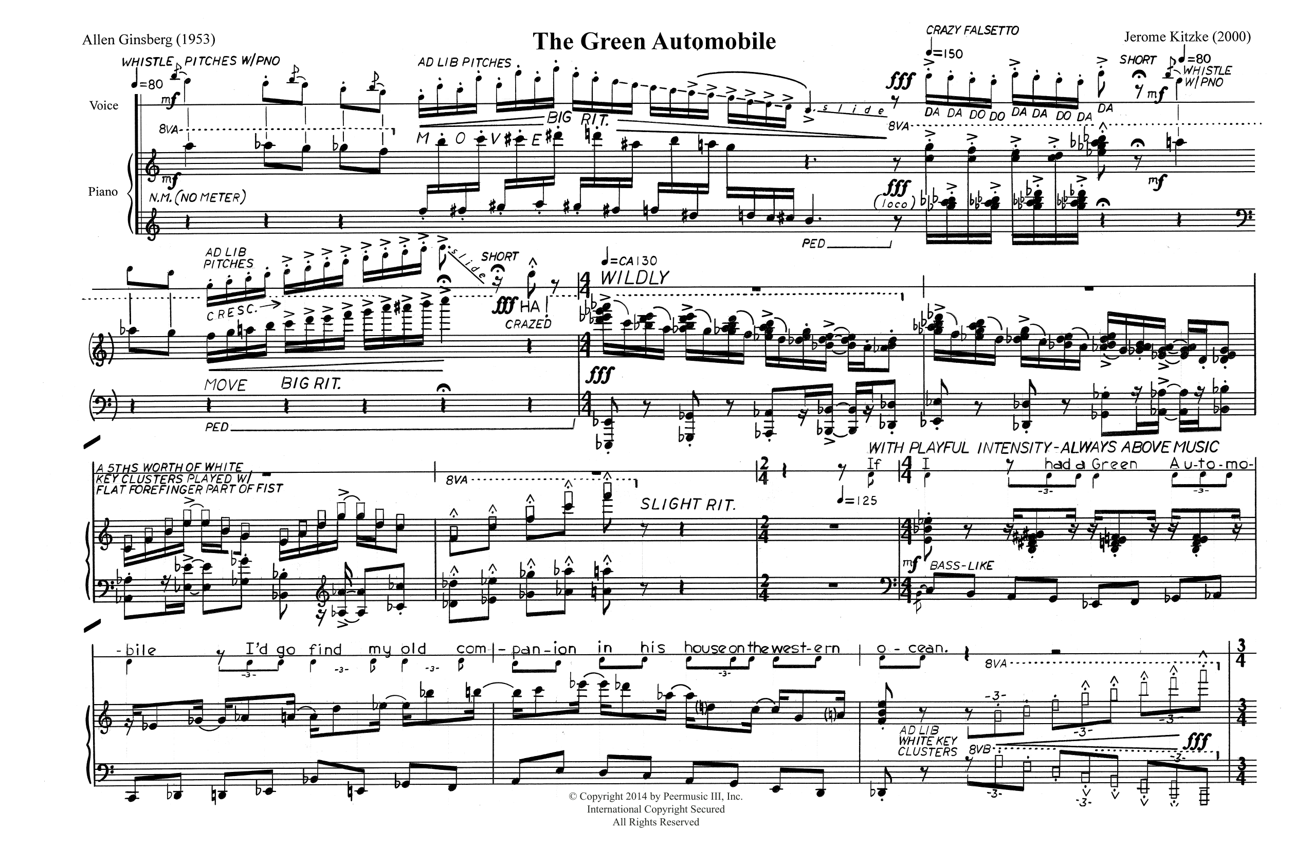 Learn to play Jerome Kitzke The Green Automobile sheet music for Piano Solo in minutes. Price: 26.9700$ Jerome Kitzke The Green Automobile sheet music notes and chords arranged for Piano Solo