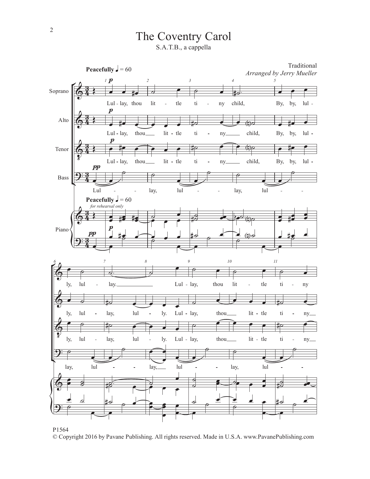 Jerry Mueller The Coventry Carol sheet music notes and chords. Download Printable PDF.