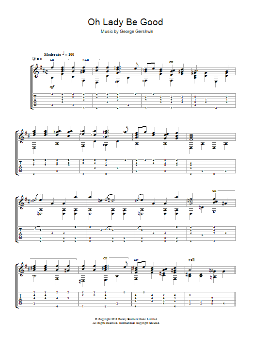 Learn to play Jerry Willard Oh, Lady, Be Good sheet music for Solo Guitar in minutes. Jerry Willard Oh, Lady, Be Good sheet music notes and chords