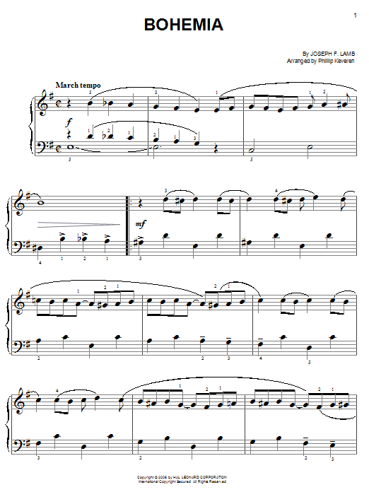 Joseph Lamb Bohemia sheet music notes and chords. Download Printable PDF.