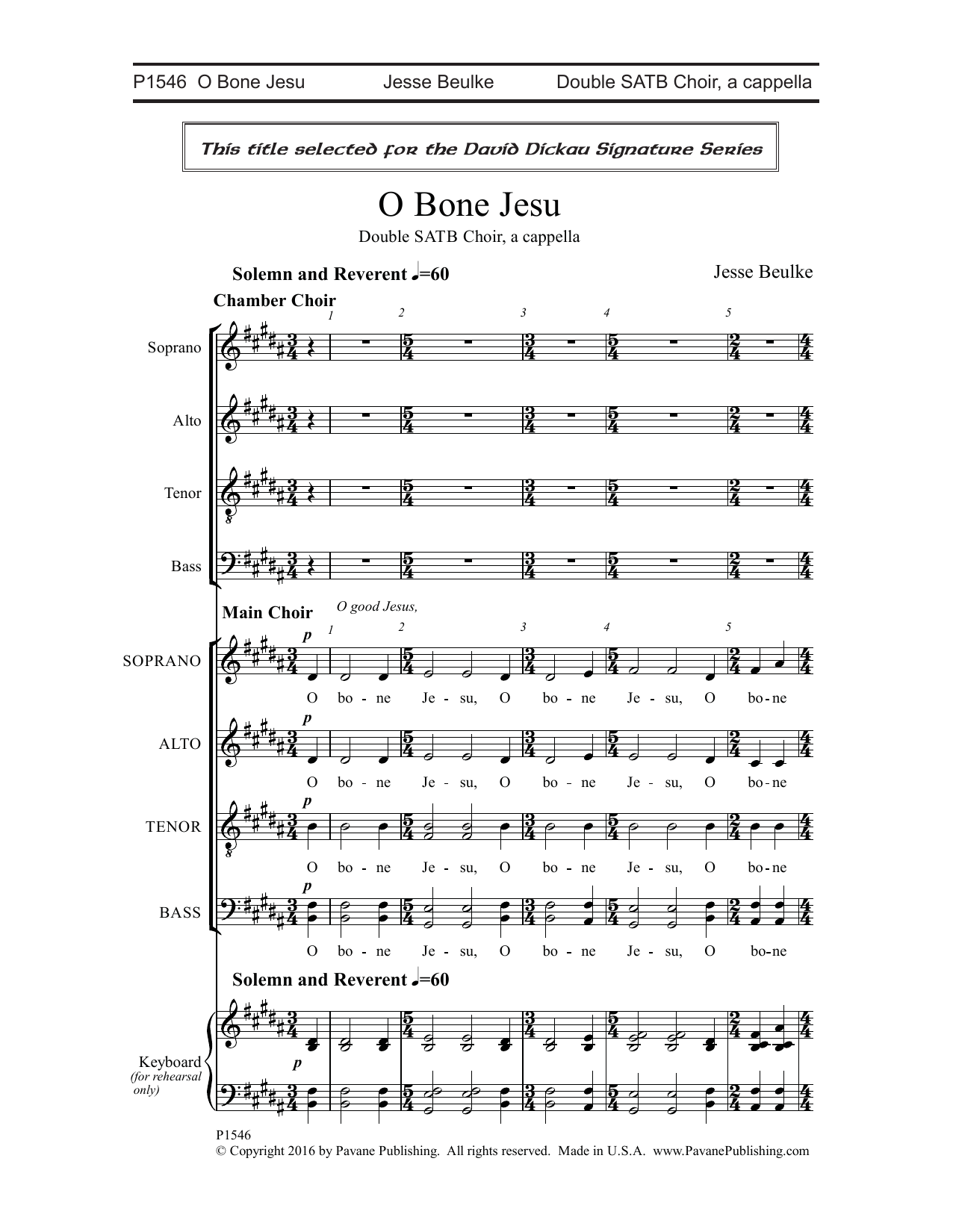 Jesse Beulke O Bone Jesu sheet music notes and chords. Download Printable PDF.