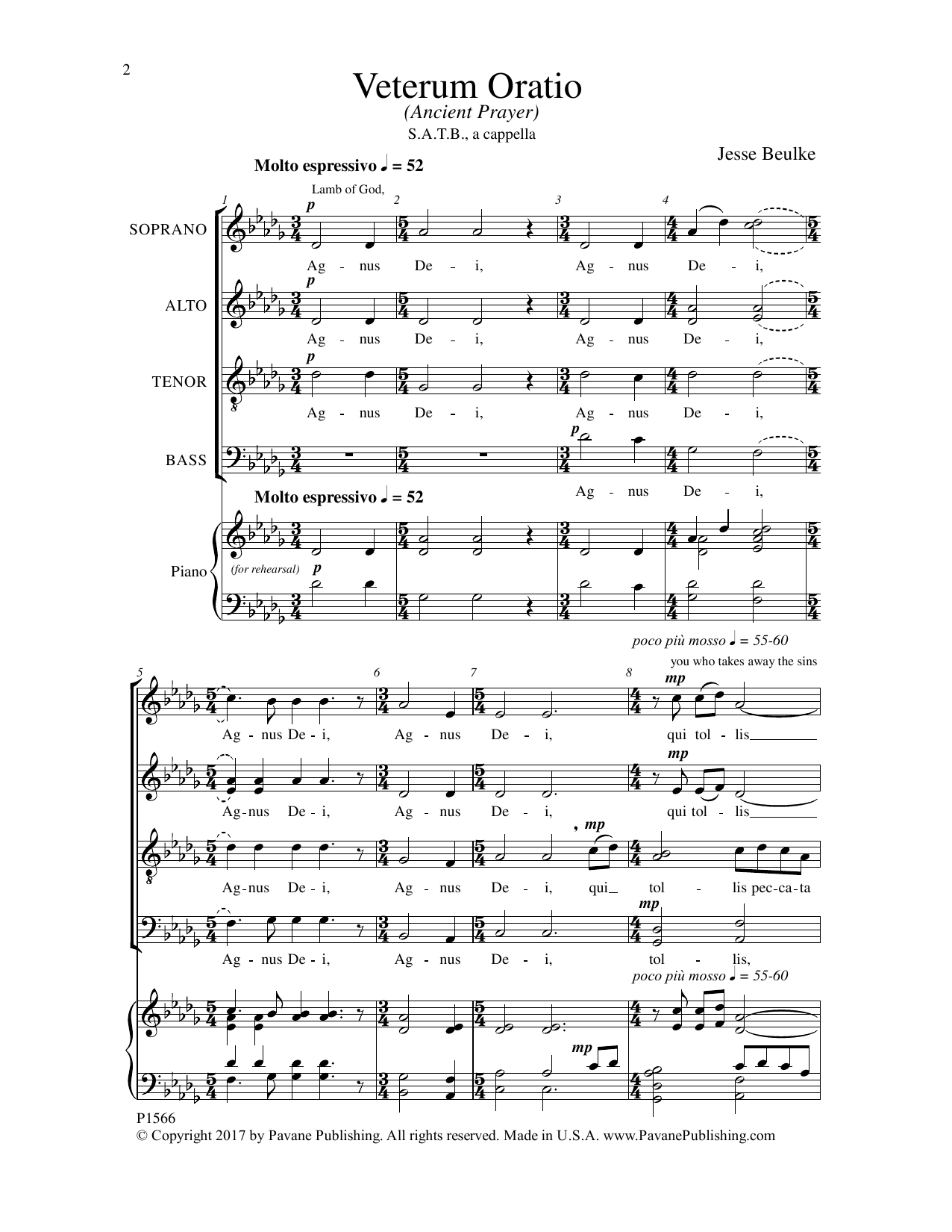 Jesse Beulke Veterum Oratio sheet music notes and chords. Download Printable PDF.