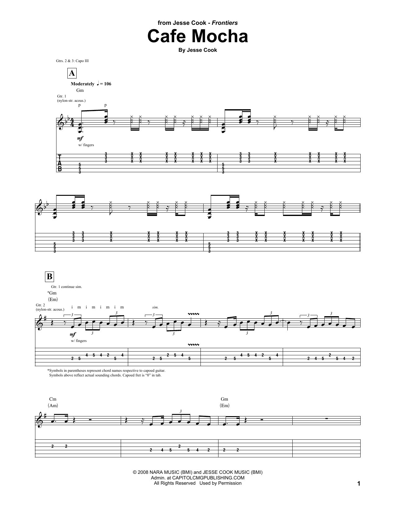 jesse cook guitar sheet music