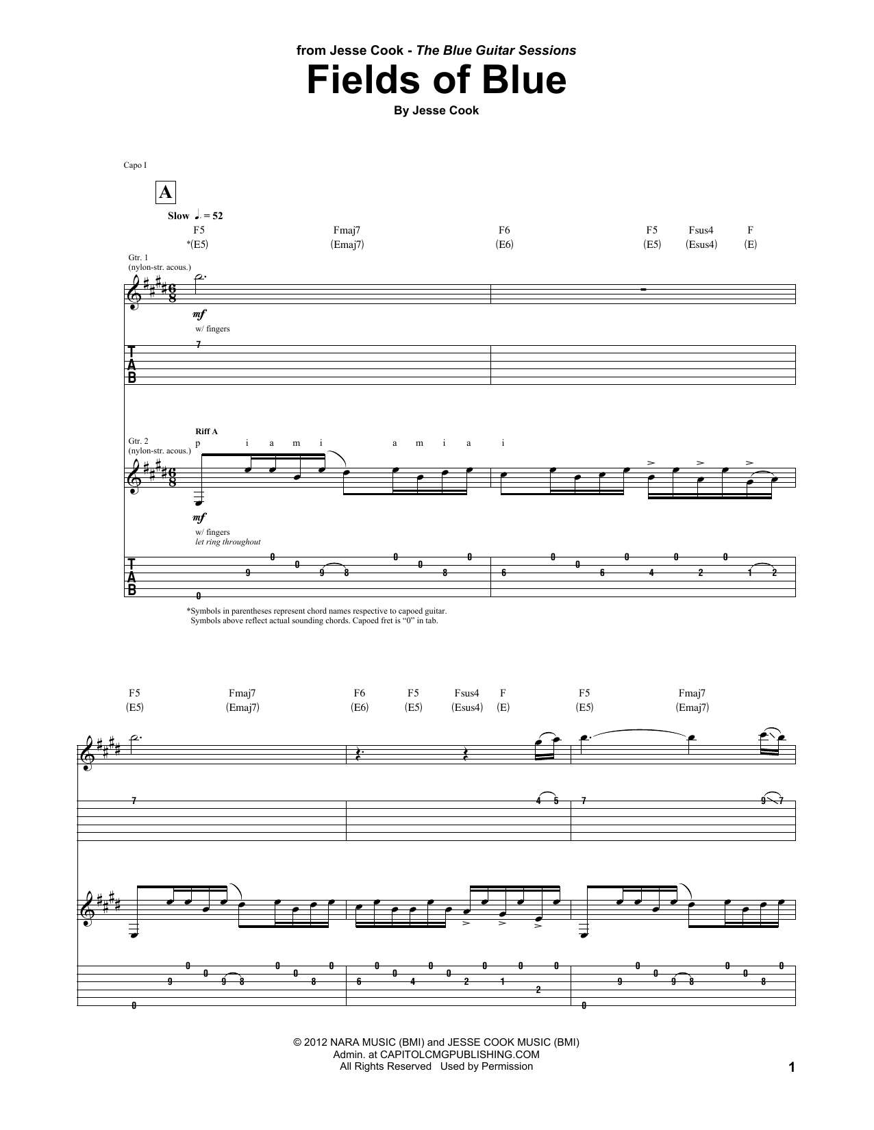 jesse cook guitar sheet music