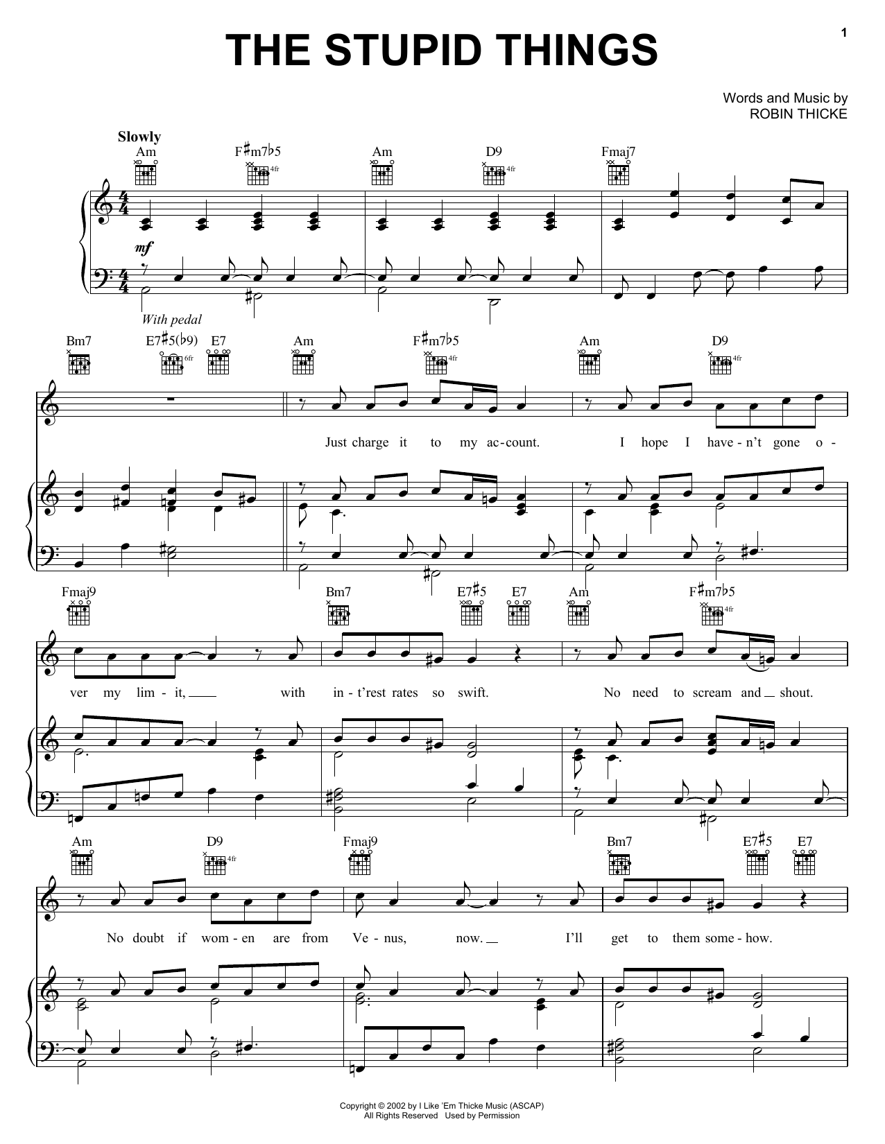 Jesse McCartney The Stupid Things sheet music notes and chords. Download Printable PDF.