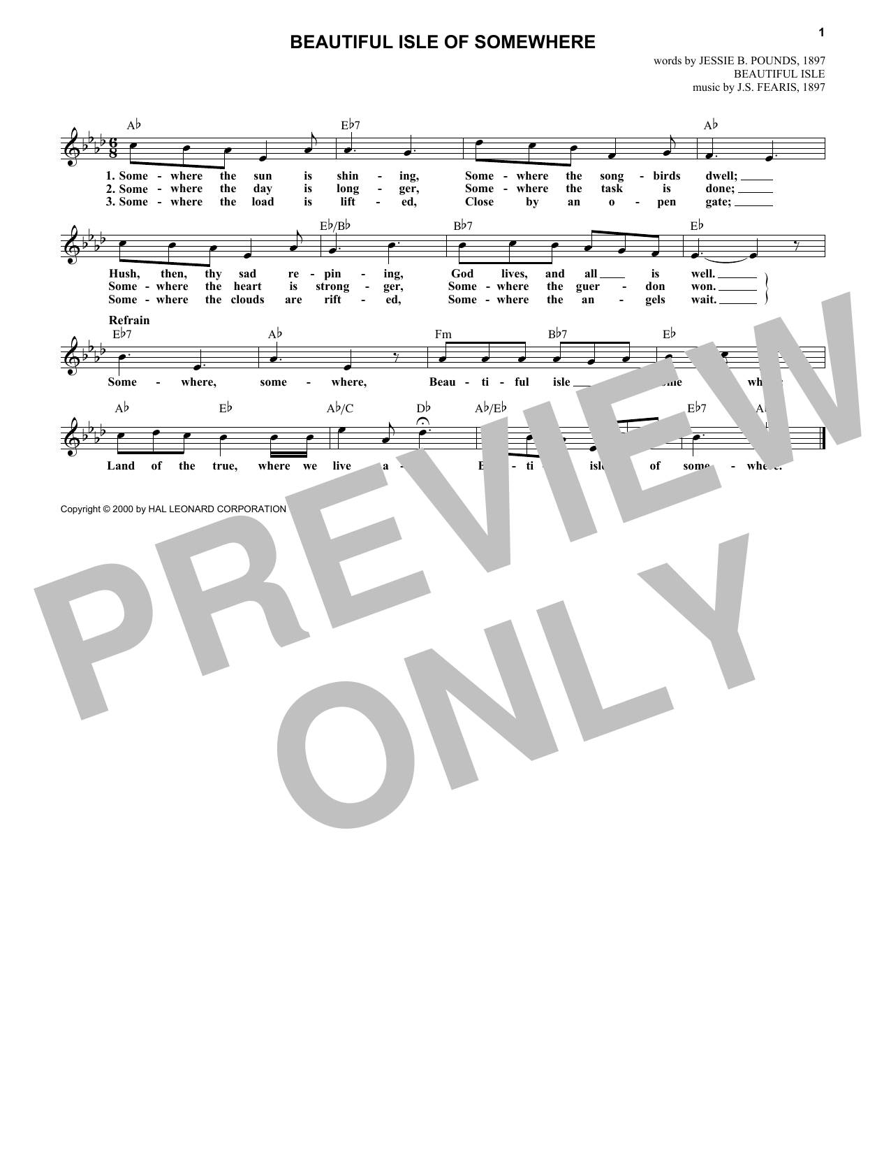 Learn to play Jessie B. Pounds Beautiful Isle Of Somewhere sheet music for Lead Sheet / Fake Book in minutes. Jessie B. Pounds Beautiful Isle Of Somewhere sheet music notes and chords. Download Printable PDF.