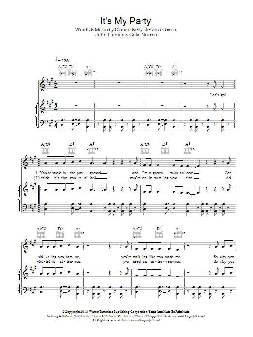 Learn to play Jessie J It's My Party sheet music for Piano Chords/Lyrics in minutes. Price: 3.9900$ Jessie J It's My Party sheet music notes and chords arranged for Piano Chords/Lyrics