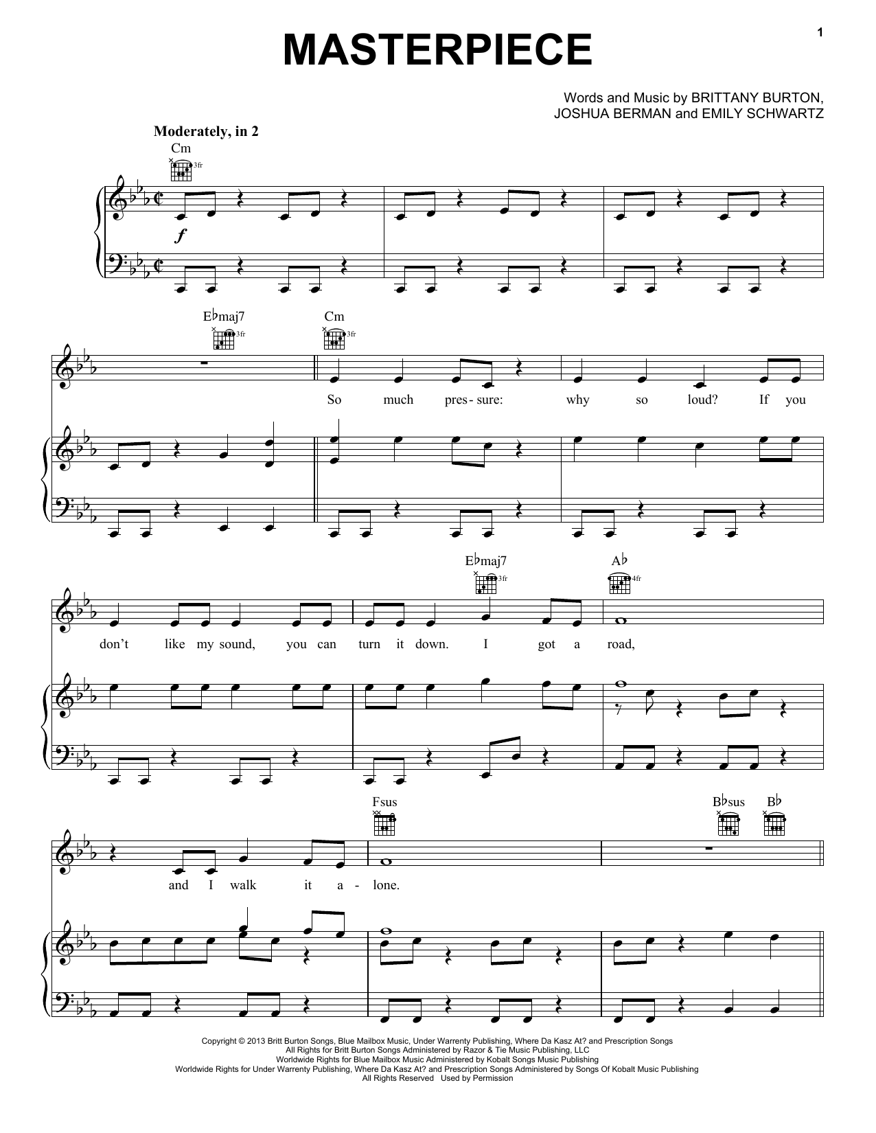 Jessie J Masterpiece sheet music notes and chords. Download Printable PDF.