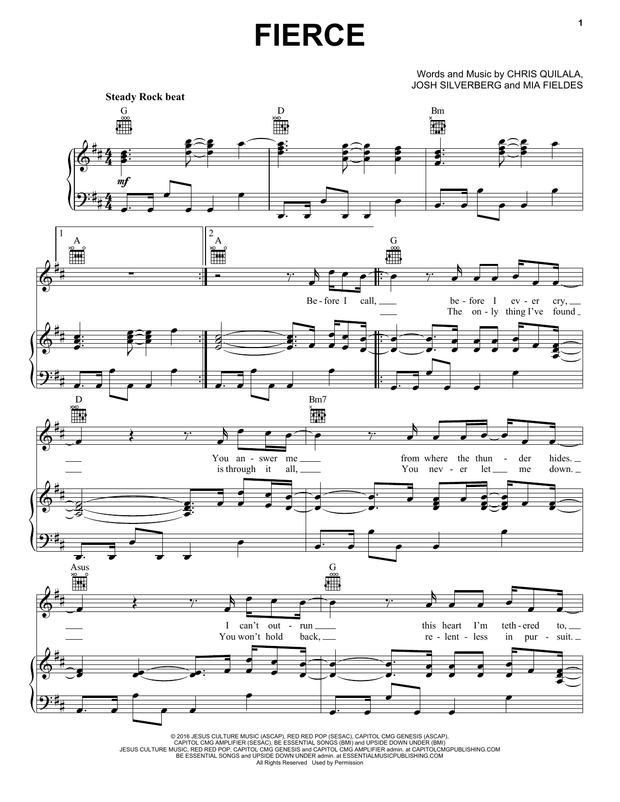 Jesus Culture Fierce sheet music notes and chords. Download Printable PDF.