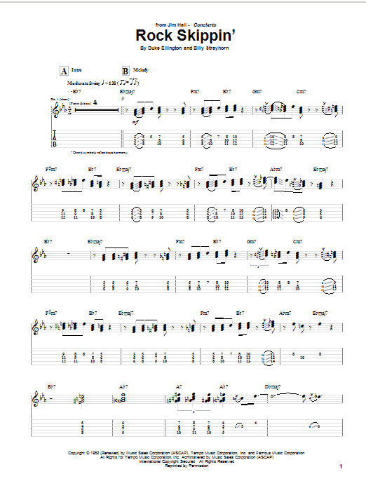 Jim Hall Rock Skippin' sheet music notes and chords. Download Printable PDF.