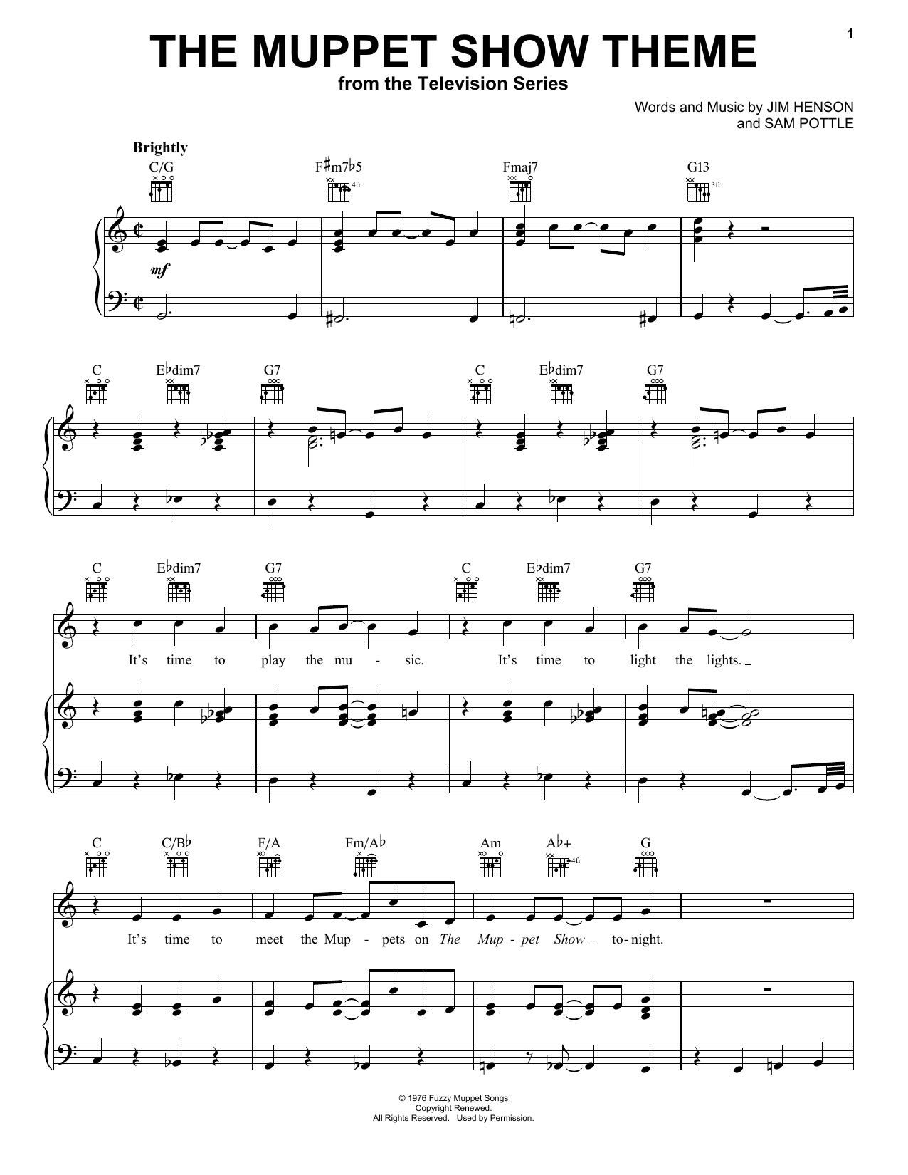 Learn to play Jim Henson The Muppet Show Theme sheet music for Piano Solo in minutes. Jim Henson The Muppet Show Theme sheet music notes and chords. Download Printable PDF.