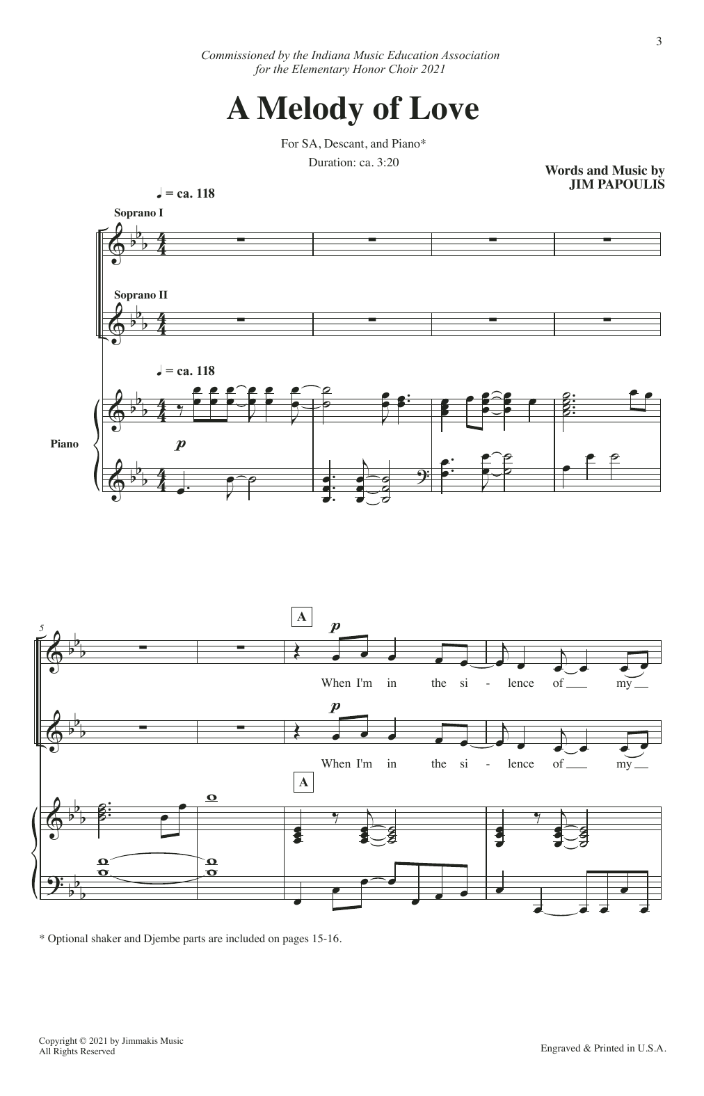 Learn to play Jim Papoulis A Melody Of Love sheet music for 2-Part Choir in minutes. Price: 3.9900$ Jim Papoulis A Melody Of Love sheet music notes and chords arranged for 2-Part Choir