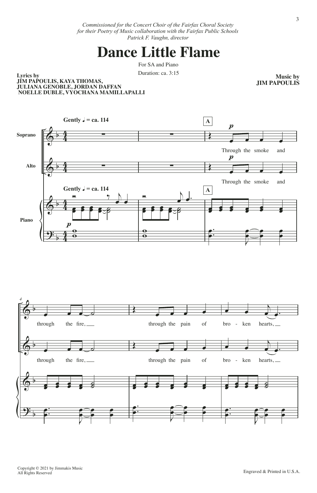 Jim Papoulis Dance Little Flame sheet music notes and chords. Download Printable PDF.