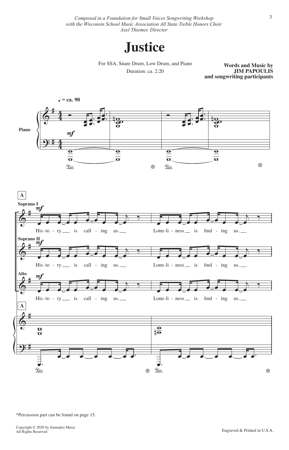 Jim Papoulis Justice sheet music notes and chords. Download Printable PDF.