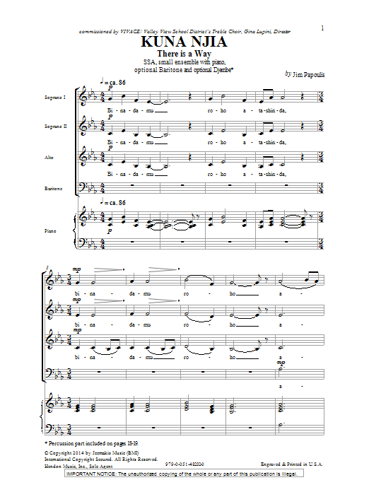 Jim Papoulis Kuna Nijia sheet music notes and chords. Download Printable PDF.