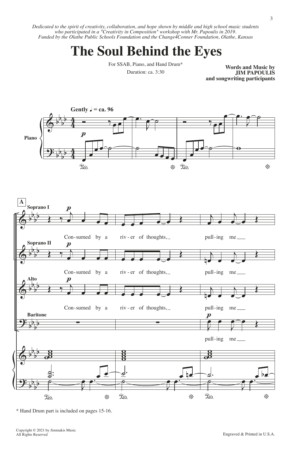 Learn to play Jim Papoulis The Soul Behind The Eyes sheet music for SSAB Choir in minutes. Price: 3.9900$ Jim Papoulis The Soul Behind The Eyes sheet music notes and chords arranged for SSAB Choir