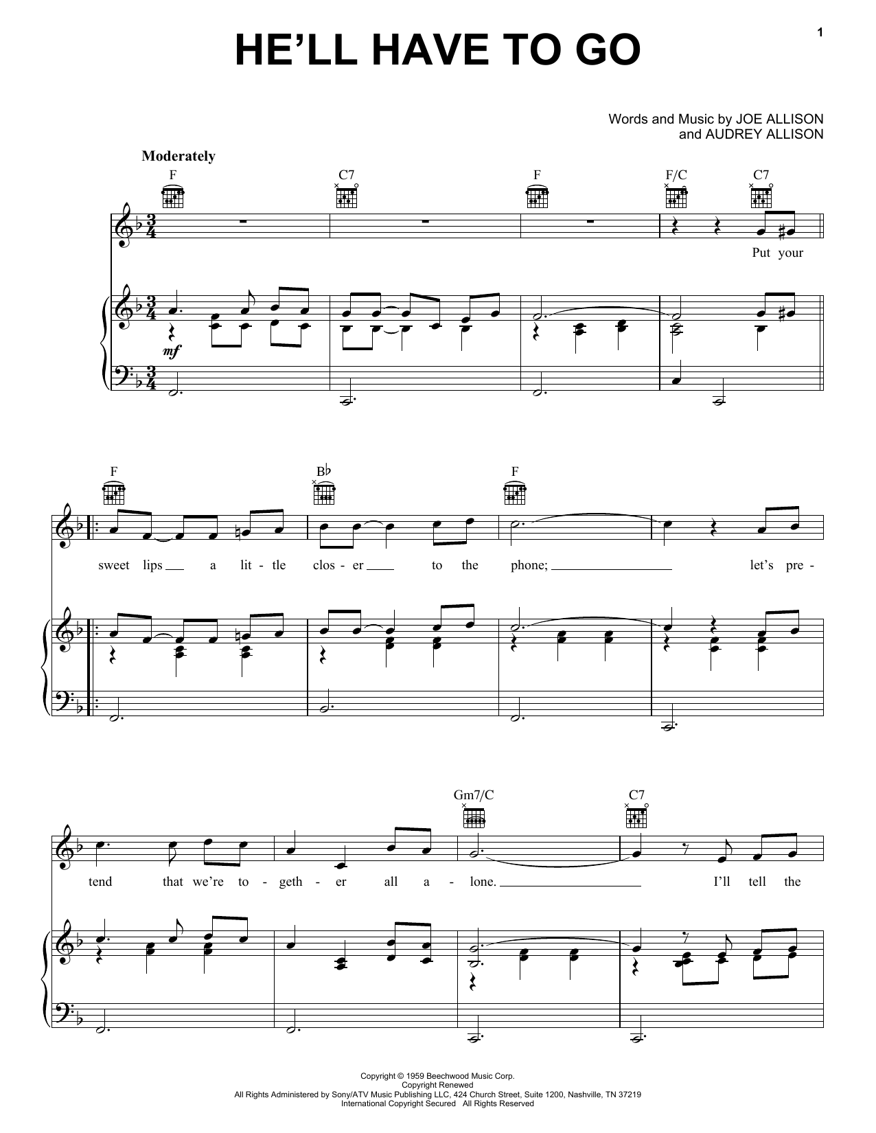 Learn to play Jim Reeves He'll Have To Go sheet music for Piano, Vocal & Guitar (Right-Hand Melody) in minutes. Price: 7.7900$ Jim Reeves He'll Have To Go sheet music notes and chords. Download Printable PDF.