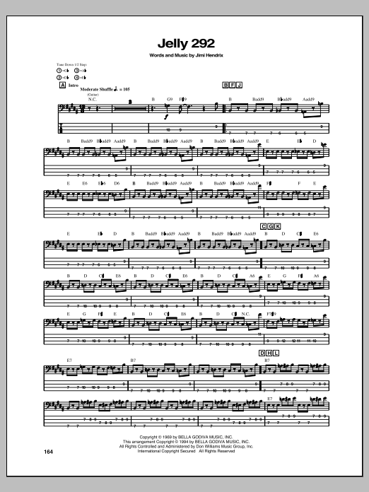 Jimi Hendrix Jelly 292 sheet music notes and chords. Download Printable PDF.