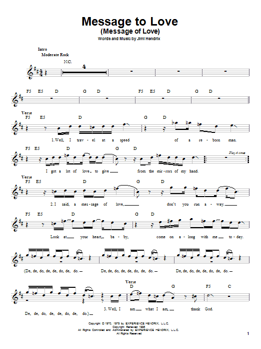 Learn to play Jimi Hendrix Message To Love (Message Of Love) sheet music for Guitar Tab in minutes. Jimi Hendrix Message To Love (Message Of Love) sheet music notes and chords. Download Printable PDF.