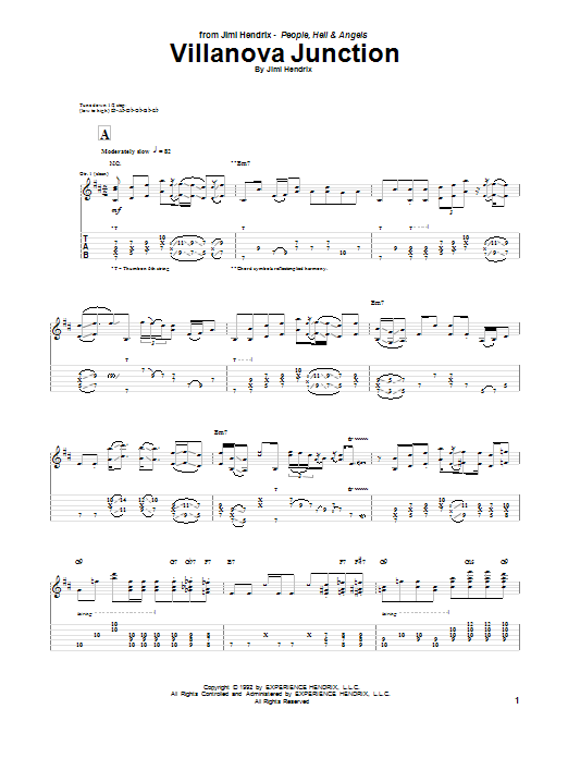 Learn to play Jimi Hendrix Villanova Junction sheet music for Guitar Tab in minutes. Jimi Hendrix Villanova Junction sheet music notes and chords. Download Printable PDF.