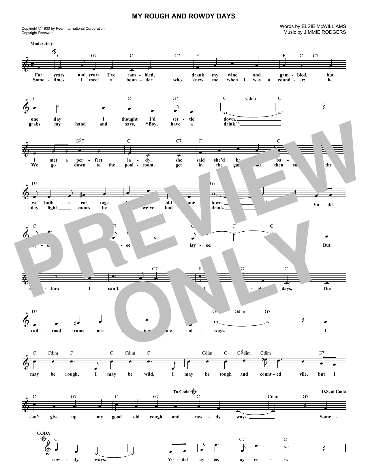 Learn to play Jimmie Rodgers My Rough And Rowdy Ways sheet music for Lead Sheet / Fake Book in minutes. Price: 5.9900$ Jimmie Rodgers My Rough And Rowdy Ways sheet music notes and chords arranged for Lead Sheet / Fake Book