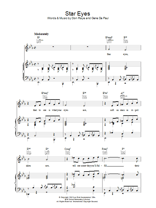 Jimmy Dorsey Star Eyes sheet music notes and chords. Download Printable PDF.