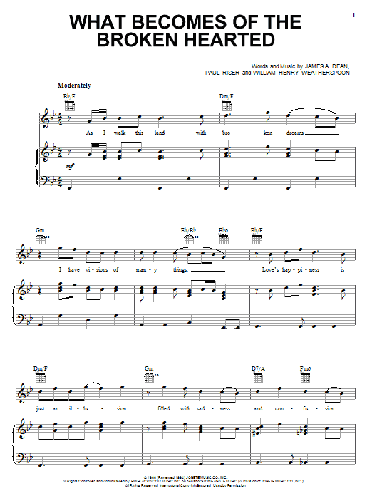 Jimmy Ruffin What Becomes Of The Broken Hearted Sheet Music Pdf Notes Chords Soul Score Easy Piano Download Printable Sku 175274